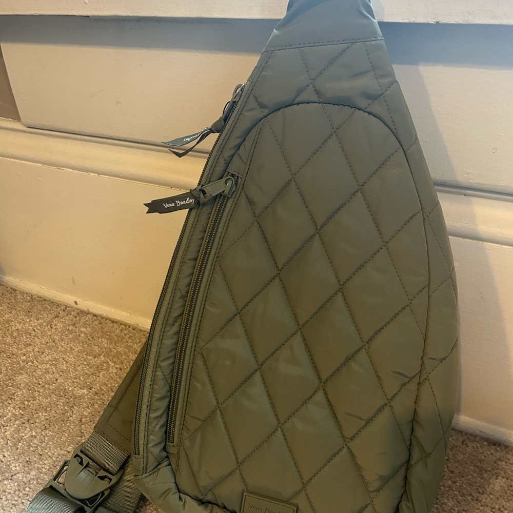 Vera Bradley Quilted Sling Bag - Olive Green
